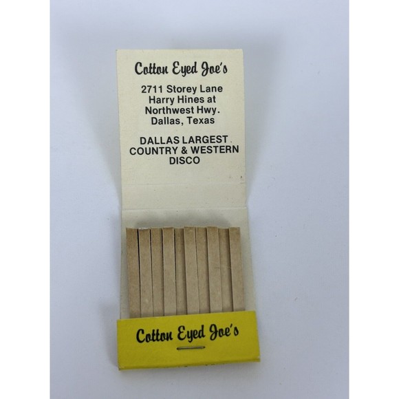 Cotton Eyed Joe’s Matchbook Empty Dallas Texas Mechanical BullRide Western Disco - Picture 3 of 3